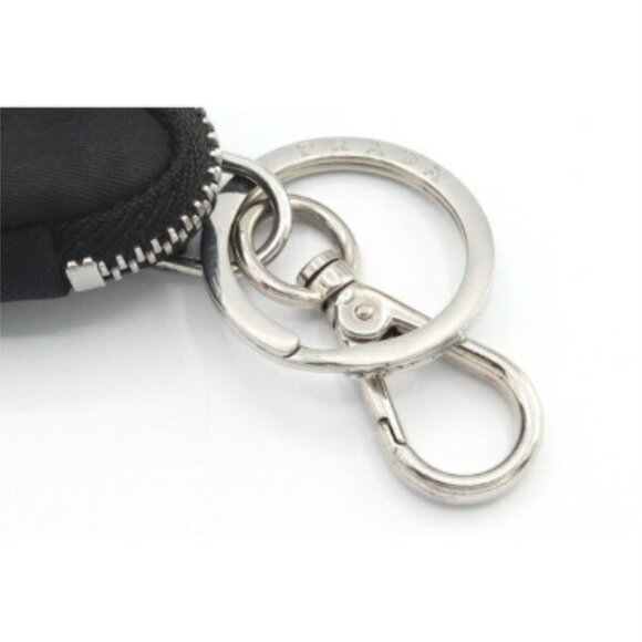 Prada Black Key Bag Ring Keychain Charm Case Nylon - Picture 3 of 5